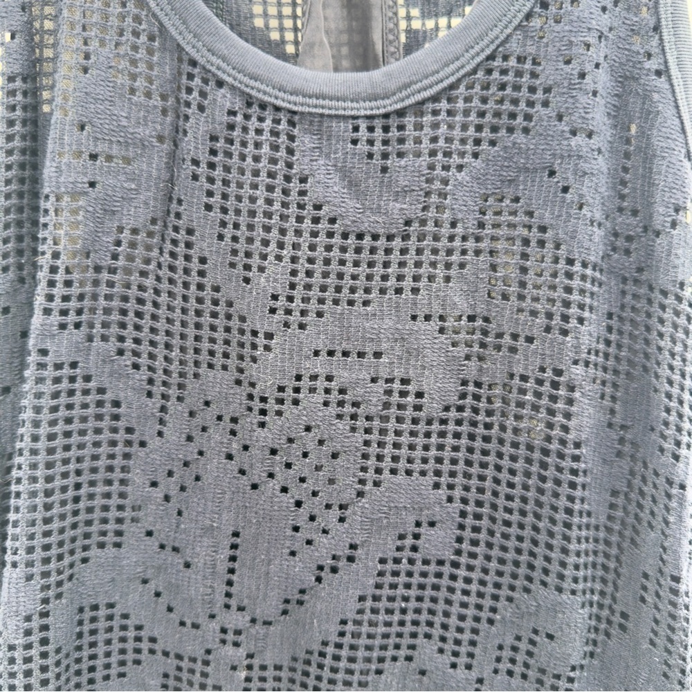 RAG & BONE New York $495 Navy Mesh Lace Lined Stella Midi Dress Size S - Picture 6 of 13